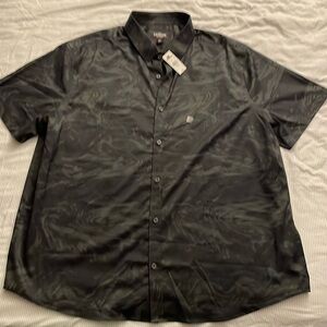 Express black casual marble patterned button down